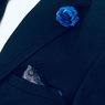 Школьная форма Костюм (6-14)-2-ка, с платочком и синей розочкой, на лацкане широкая отстрочка, с 2-мя прорезными карманами с клапанами синий 900/901-1