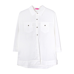 Рубашка (15-23)-на поясе, с двумя карманами, на спинке набор из аксессуаров с длинной лентой молочный 1 783485