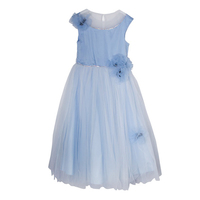 Платье (6-10)-без рукава, верх голубой, низ- нежно-голубая сетка с большими цветами голубой 1 20475
