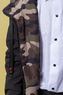 Куртка (140-164)-с капюшоном в стиле милитари, на рукаве эмлема с переливом на липучке черный биопух 8809