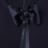 Школьная форма Сарафан (5-16) - с бантом и звёздочкой,юбка гафре, пояс лаковая вставка синий габардин 70817