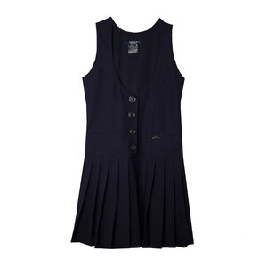 Школьная форма Сарафан (5-16) -на 4 пуговицах,2 -кармана, юбка складка синий габардин 70790