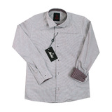 Рубашка (6-14)-д/р, крапинка, с платочком бордовый хлопок 1 1090-3