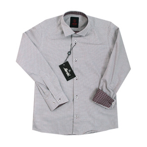 Рубашка (6-14)-д/р, крапинка, с платочком бордовый хлопок 1 1090-3