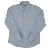 Рубашка (7-15)-мелкая клеточка , с металлическим аксессуаром голубой хлопок 6004