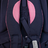 Рюкзак (ортопедический)-с розовой лентой и пуговицей, розовая клетка на кармане синий с розовым Х673