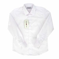 Школьная форма Рубашка (6-15)-д/р, гладкая , с эмблемой белый хлопок 2020