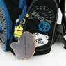 Рюкзак (ортопедический)-Синяя Ферарри на кармане спидометр,часики,и  брелком -Минион чёрный 6-103