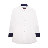 Рубашка (15-18)-д/р, на синих  кнопках, в мелкую крапинку, нарядная белый 1 1110-1