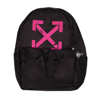 Рюкзак (большой)-со стрелками, застежка на молнии сверху, два передних кармана черный с розовым F001