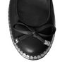 Туфли (28-30)-на липучке, с серебристой окантовкой на подошве, с бантиком черный кожа 610-13-26