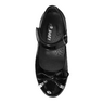 Туфли (28-30)-на липучке, лакированные, на каблучке металические вставки, с бантиком черный лаккожа 610-200-01